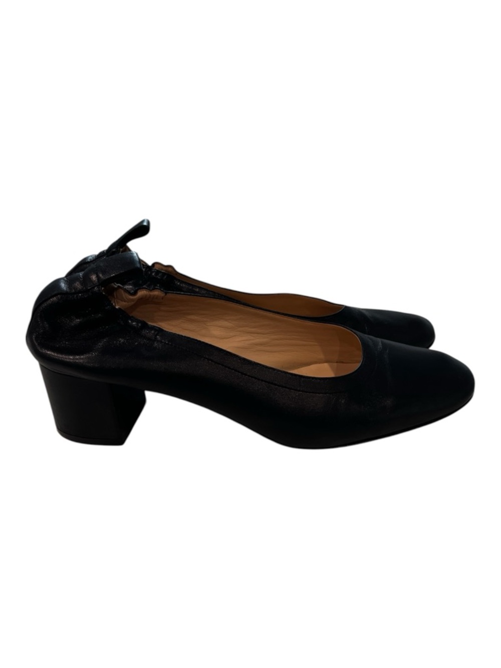 Everlane The Day Heel Black Leather Size 9.5 - Picture 4 of 13
